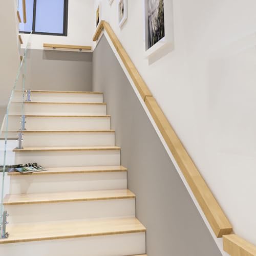 Rampe d'escalier en bois mural avec kit d'installation complet - 3