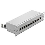 Panel de conexiones deleyCON CAT6a // 12 puertos // Codificación de colores para TIA568A + TIA568B