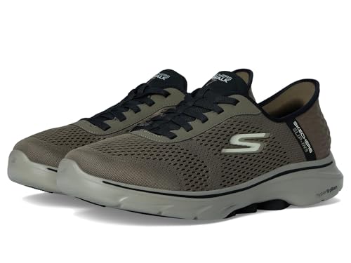 Skechers Men's Hands Free Slip-ins Go Walk 7 - Free Hand 2 Sneaker, Brown, 7