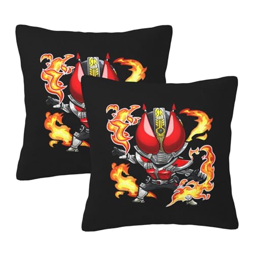 枕カバー 仮面ライダー電王 クッションカバー 2枚セット 座布団カバー まくらカバー おしゃれ 可愛い ソファ背当て 抱き枕 インテリア飾り オフィス 部屋飾り 四季通用 40X40cm