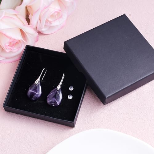 Agate Tear Beads Dangle Earrings, High Luxury Natural Stone Teardrop Fish Hook Earrings Elegant Trendy Pendant Drop Ear Jewelry for Women3