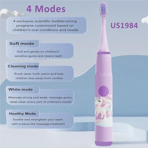 Image of Sonic Electric Toothbrush for Adults with 3 Brush Heads & 4 Cleaning Modes, Rechargeable Electric Toothbrush with 2 Minute Timer & 18000 Strokes /min with 30 days Long Battery Life (Purple)
