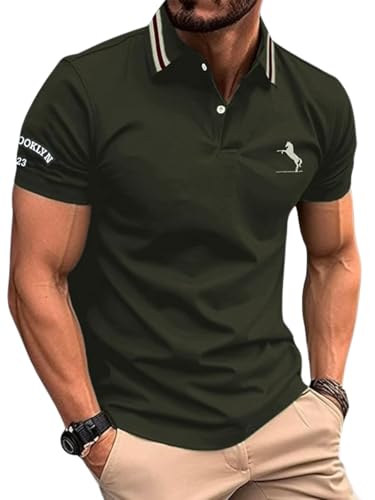 Image of GRECIILOOKS Polo T-Shirt for Men - Cotton Short Sleeve Regular Fit Tee | Perfect for Golf, Travel & Outdoor Casual Look (Available in Plus Size)