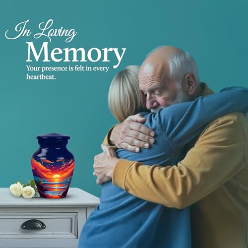 Image of Beach Urn - Memorial Urn for Human Ashes - 3 Inch - Pack of 2 - Small Keepsake Urns for Mom & Dad - Cremation for Human - Unique Urns for Adult Ash