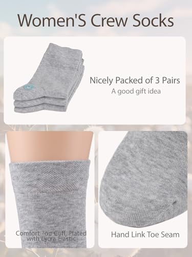 Image of COTTON DAY Women's Soft Combed Cotton Socks Seamless Toe Black White Navy