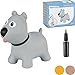 Hoppimals Tootiny Chien Sauteuse et Bondissante Animal Sauteur pour Les Enfants âgés de 12 Mois et Plus - Emballé dans Une Boîte Cadeau, Pompe Incluse – Chevauchez Un Animal Gonflable – Gris
