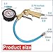 RQG Tire Inflator,Tire Inflator with Pressure Gauge, 0-230PSI Dial Wheel Air Tire Pressure Gauge, Heavy Durable Rubber Hose with Quick Coupler, for Cars Motorcycle Bike(Gold)