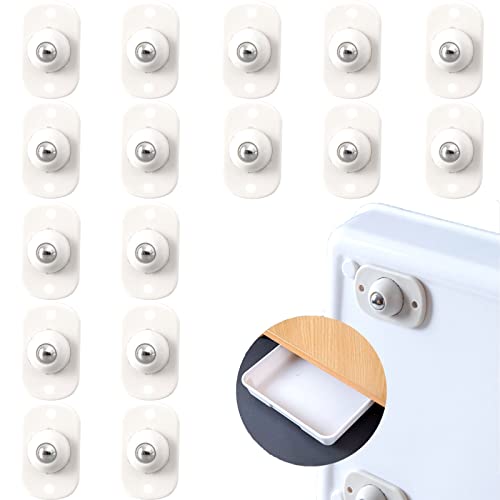 16 PCS Self Adhesive Castor Wheels, Small Mini Swivel Casters Stick On Castors Pulley Rollers for Small Furniture, Trash Can, Box