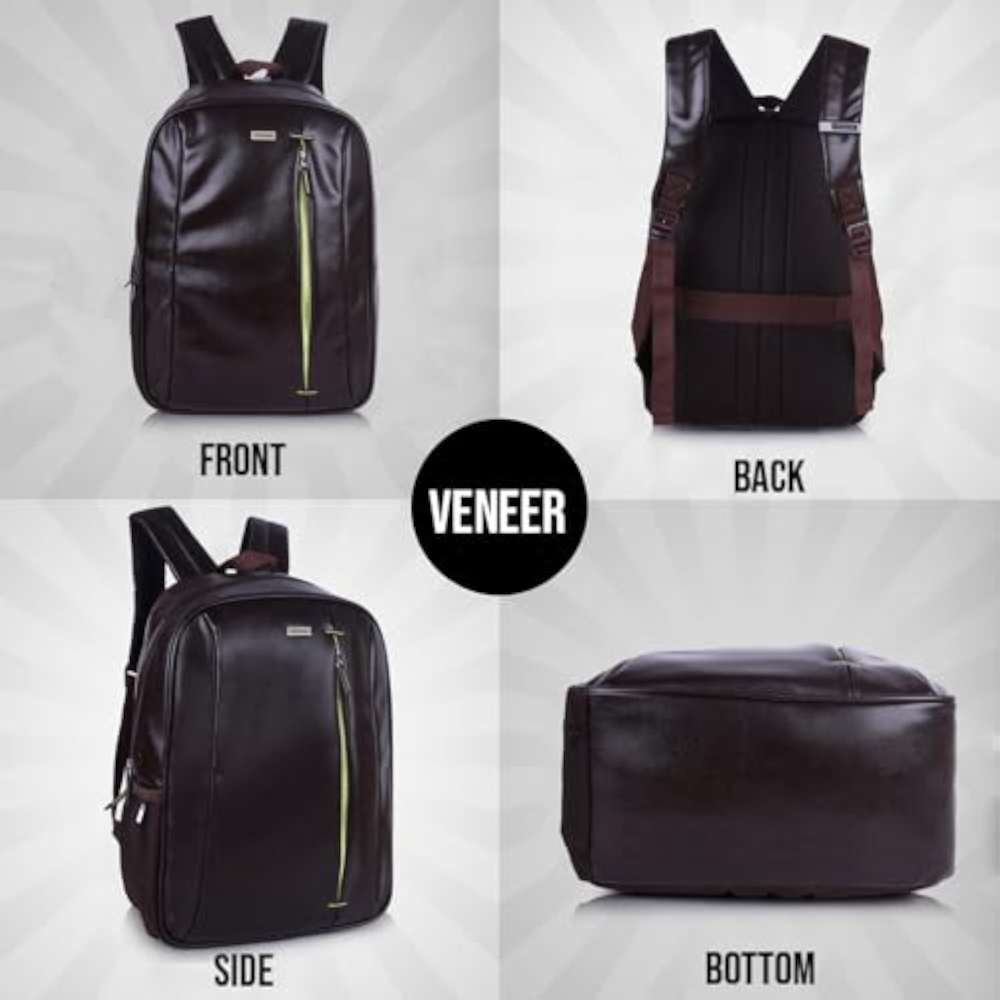 Casual Vegan Leather Laptop Backpack for College & Office