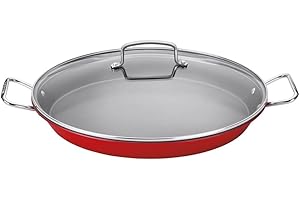 Cuisinart ASP-38CR 15-Inch Paella Pan with Lid | Savor the Authentic Flavor of Spanish Cuisine