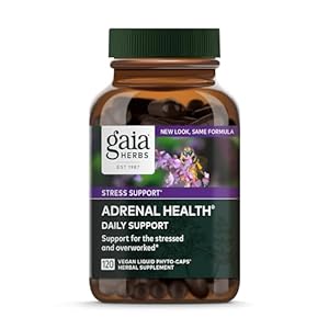 Gaia Herbs Adrenal Health Daily Support – with Ashwagandha, Holy Basil & Schisandra – Herbal Supplement to Help Maintain Healthy Energy and Stress Levels – 120 Liquid Phyto-Capsules (120 Count)