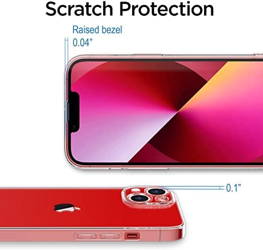 Image of NISHTECH for iPhone 13 Mini (5.4 Inch) Premium Transparent Hybrid Soft Slim Dust Proof Back Case Silicone with Camera Protection