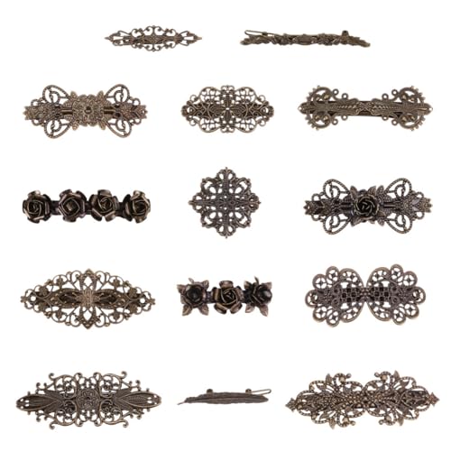 Pinzas de pelo vintage de metal pack de 14 horquillas retro para peinado femenino