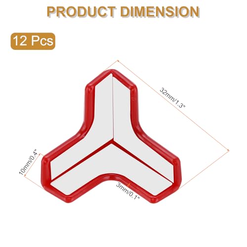 Image of uxcell Corner Protectors, 12 Pcs Table Corner Protectors, Furniture Corner Guard and Edges Safety Bumpers for Table Edges and Sharp Corners (T-Shaped, Red)