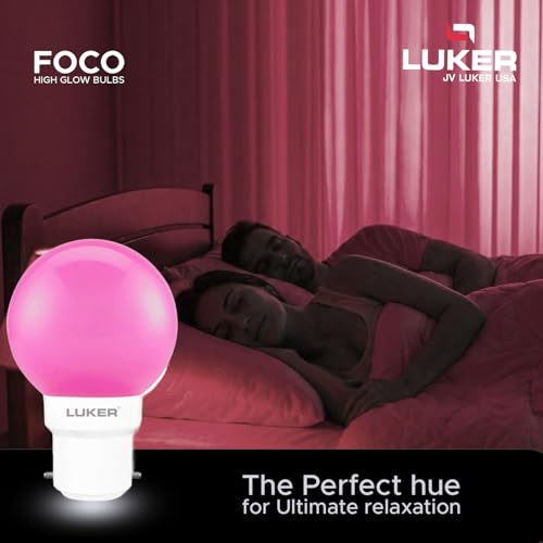 Image of LUKER JVLuker 0.5W LED Bulb B22 Base Energy Efficient Light 120 Degree Wide Beam Coverage High CRI Lights for Home and Office Indoor & Outdoor, 1 Year Warranty (Pack of 20, PINK)
