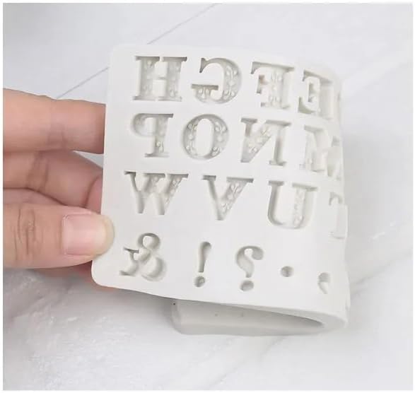 Miniatura 4 de Anyana Mini letras alfabeto coma exclamación marca molde de silicona molde de fondant para herramienta de pasta de goma, suministros de pasta de