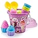 Top Race Juguetes de playa para niños con cubo y Top Race juguetes de playa para niños con cubo y pala para niños pequeños, 16 piezas de helado para niños y niñas a partir de 1,2,3,4,5,6,7 años (rosa)