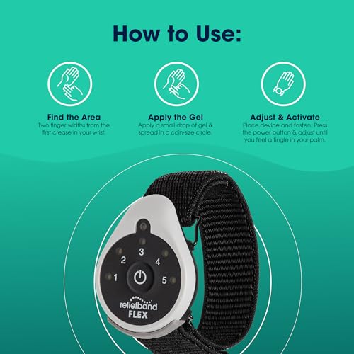 Image of Reliefband Flex Anti-Nausea Wristband for Motion Sickness, Morning Sickness, Travel & Vomiting Relief - FDA Cleared, Drug-Free, Fast-Acting Nausea Relief Band