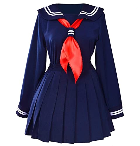 CICCB-DAMOY Tout neuf Uniforme JK de Marin Japonais Classique Uniforme Scolaire Fille Marin Convient aux Filles,Chemise + jupe plissée + noeud papillon rouge...