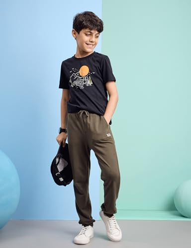 Image of Amazon Brand - Symbol Boys 100% Cotton Graphic Printed Half Sleeves T-Shirt | Age 6-14 Years (Available in Combo Pack of 3 and 5)