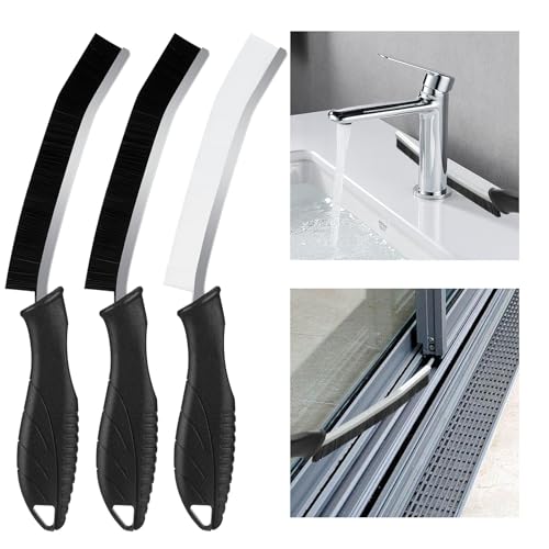 Zikenis 3 Stücke Hartborsten Eckenreinigungsbürste,Spaltreinigungsbürste Set,Vielseitige Fugenreinigungsbürste,Eckenreiniger Bürste,für Küche,Toilette,Bad,Badewanne,Fenster,Spüle,Fugenmörtel,Toilette