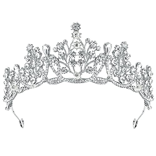 Didder Tiara for Women Silver Rhinestone Tiara Crown, Tiaras for Girls Tiaras and Crowns for Women, Crowns for Women Girls Princess Crown Birthday Crown Tiara Bridal Wedding Prom Hair Accessories