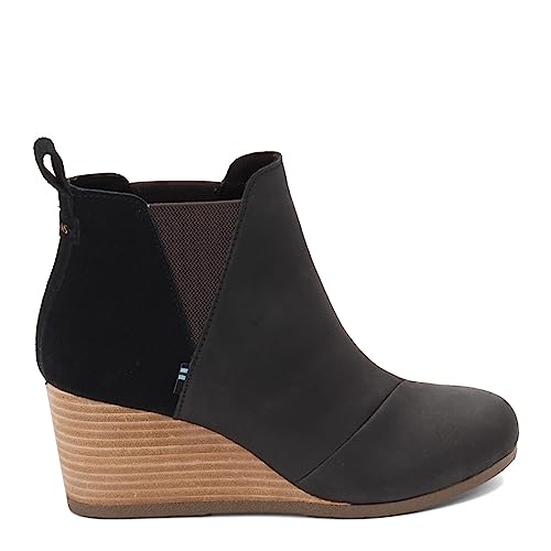 TOMS Womens Kelsey Casual Boots Ankle Mid Heel 2-3" - Black2