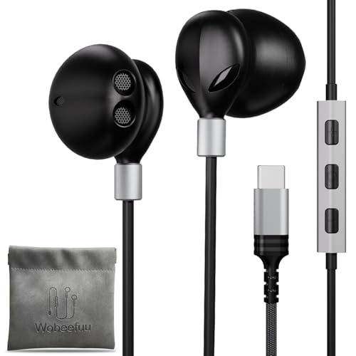 USB C�w�b�h�t�H�� iPhone 15/16 Pro Max�p �L���C���z�� USB Type C �w�b�h�z�� �}�C�N�t�� �{�����[���R���g���[�� HiFi �ቹ �X�e���I USB C �C���z�� Samsung Galaxy S24 Ultra/Z F