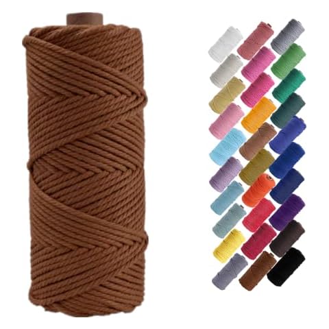 Binwat Macrame Cord Natual Macrame Cotton Cord DIY Craft Cord Spool Twine Rustic String Cotton Rope for Wall Hanging,Plant Hangers,Crafts,Knitting,Decorative Projects 3mm x100m Cover