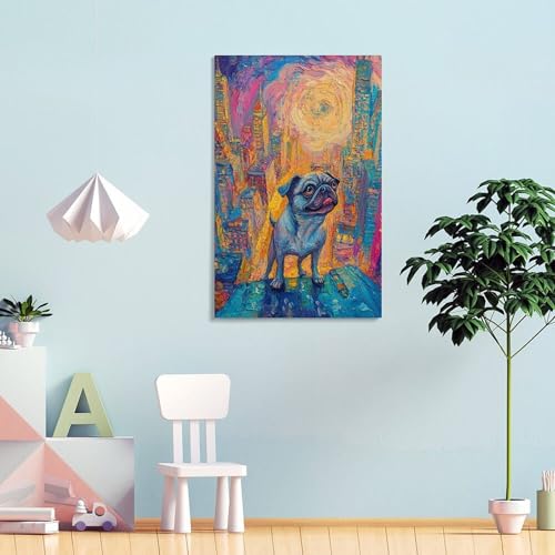 Impression sur toile carlin tableau décoration murale maison