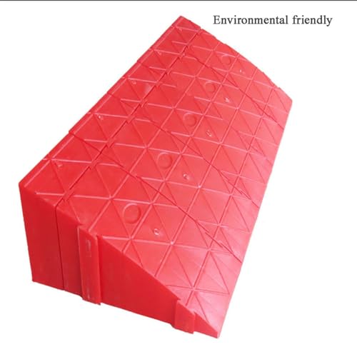 Rampa portátil para umbral de 14/16/18 cm de altura, rampas plásticas para bordillos, con sistema de acoplamiento por clic, alfombras antideslizantes para escaleras, apta para entradas y aceras (rojo, H-14 cm) miniatura 5