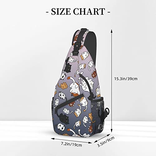 Cute Cartoon Cat Sling Bag Fashion Crossbody Chest Bag Backpack Shoulder Bag For Travel, Hiking, Cycling, Camping3