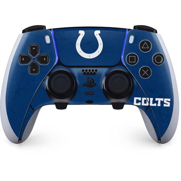 Skinit Decal Gaming Skin Compatible with PS5 DualSense Edge Pro Controller - Officially Licensed NFL Indianapolis Colts Distressed Design