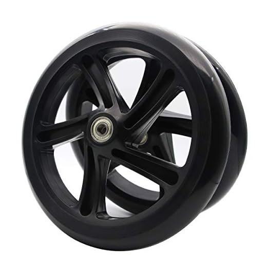 Z-FIRST 2PCS 200mm Adult Scooter Wheels with ABEC 9 Bearings for Razor and Adult Kick Scooters (Black)