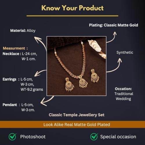 Image of Sasitrends Classic Matte Gold Plated Necklace Set