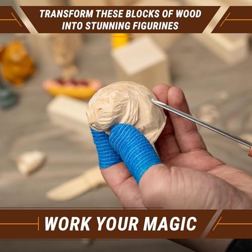 Image of BeaverCraft Basswood Carving Blocks BW18 pcs Whittling Wood for Crafts - Soft Carving Wood - Basswood Kit 2 Different Sizes - Unfinished Wooden Blocks for Carvers