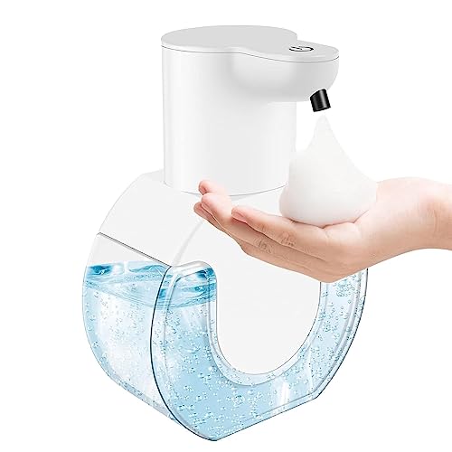 Dispensador automático de jabón de manos con sensor sin contacto, 420 ml, dispensador de jabón de espuma montado en la pared, dispensador de jabón automático recargable para ducha, baño y cocina