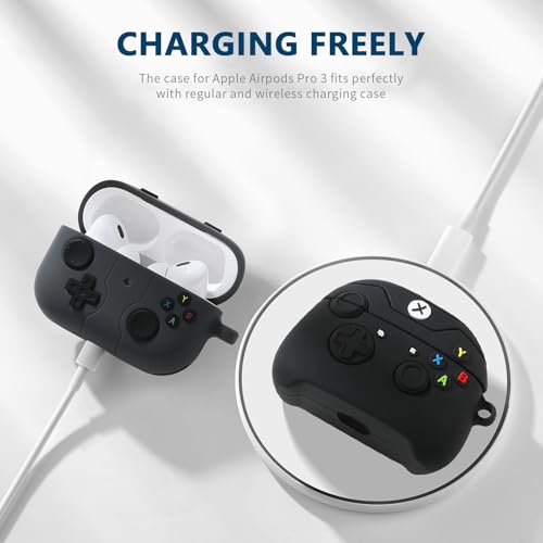 Image of [2Pack] Compatible Airpods Pro 3 Case(2025),Cute Gamepad Design Cases Soft Silicone Protective Cases for Apple AirPods Pro 3rd Generation Case,Airpod Pro 3 Cover with Keychain for Men /Boy