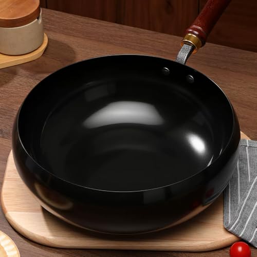 Wok de Hierro Puro Shrandi con Mango de Madera 26cm miniatura 1