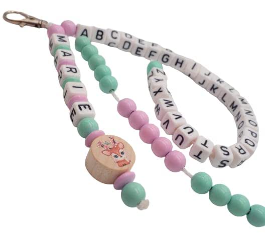 ABC Rechenkette Personalisiert Mit Namen - Lernkette Für Mädchen Zur Einschulung Mit Pferdemotiv