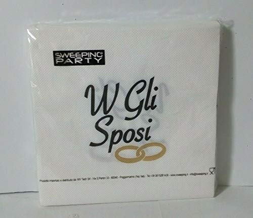 SWEEPING PARTY W Gli SPOSI TOVAGLIOLI 20 Pz. 33 X 33 cm Festa...