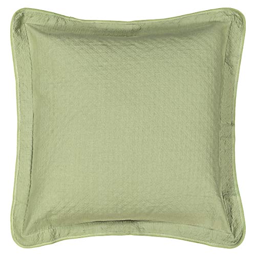 Image of King Charles Modern Farmhouse Floral Matelasse Decorative Pillowcase, 100% Cotton Breathable Bedding, Euro Sham (26 inch x 26 inch), Sage