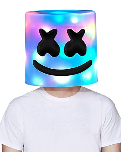 Spirit Halloween Marshmello Adult Light-Up Full Mask | Officially Licensed | Halloween Costume Accessory | Easy Costume