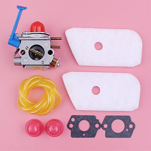 Clynex Carburador, for Husqvarna, 124L 125L 125LD 128C 128CD 128L 128LD 128LDX 128R 128RJ 128DJX Pieza recortadora Filtro de aire Manguera de línea de combustible Línea de combustible para motosierra