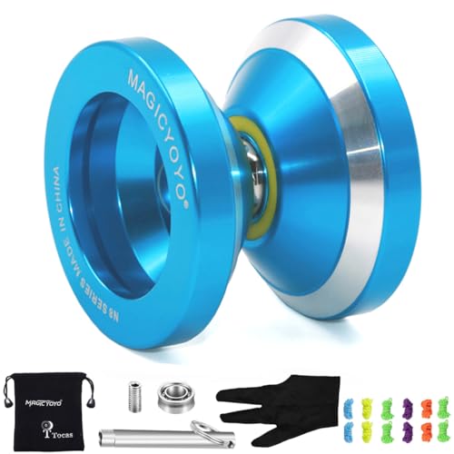 MAGICYOYO Yoyo N8 reattivo per bambini a adulti principianti, con cuscinetto di ricambio non reattivo per giocatori di livello avanzato Yo-yo, metallo, Blu