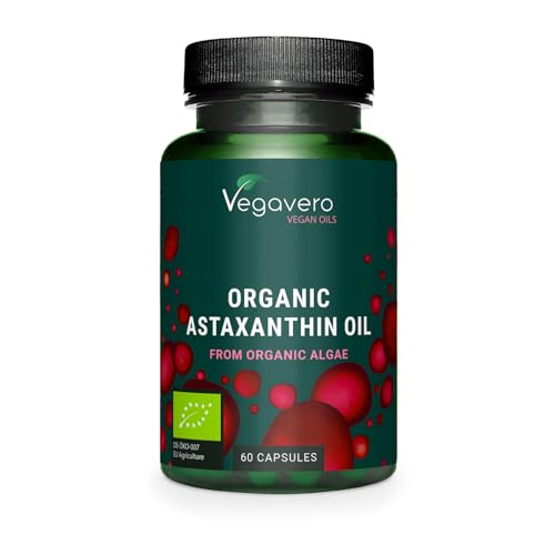 Vegavero Organic Astaxanthin 8 mg | Natural Antioxidant Supplements | Highly Bioavailable | NO Additives, Lab-Tested | 60 Capsules | Vegan
