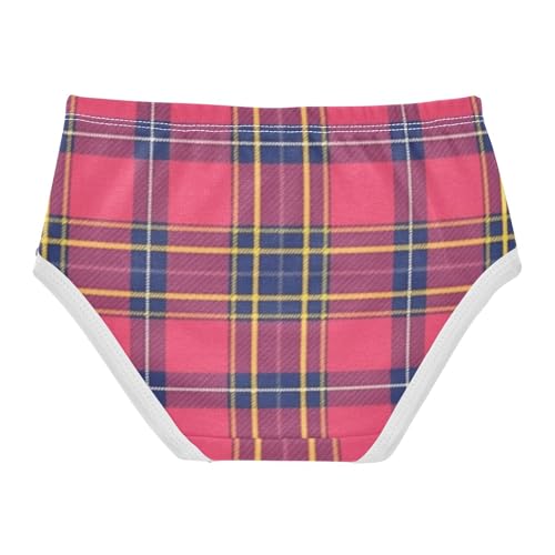 Girls' Cotton Panties Organic Underpants for Kid Purple Pink Plaid Print2