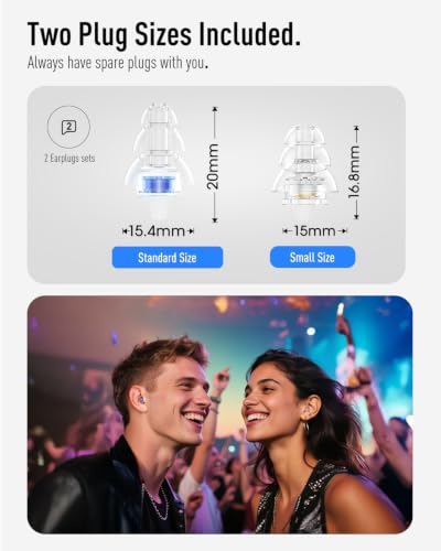 Image of Hearprotek Concert Ear Plugs, 2 Pairs High Fidelity Ear Plugs for Musicians