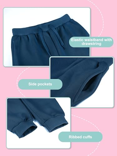 Resinta Girls Fleece Lined Sweatpants Youth Jogger Athletic Pants Kids Pull-On Pants with Pockets and Drawstring3