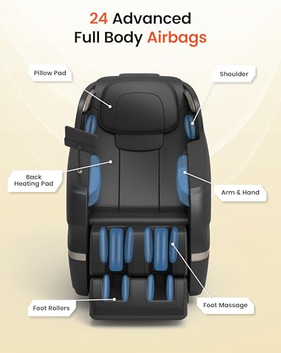 Image of SPARNOD FITNESS New Deluxe 3D Full Body Massage Chair with AI Voice Control, Zero Gravity, 18 Auto Wellness Programs, 24 Advanced Full-Body Airbags, Foot Roller Massage, Bluetooth, User Weight 90kg